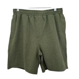 Beyond Yoga Green Heather Spacedye Take It Easy 7" Inseam Short Medium NEW Gym